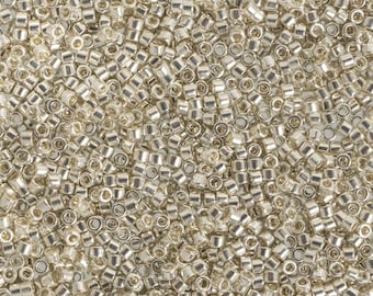 DB0035 Galvanized Silver, Delica Miyuki Cylinder beads, 11/0, metallic finish, 7.8 grams