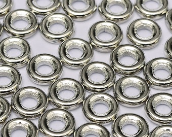 LABRADOR FULL, Silver Czech Glass Rings Donuts, 10mm,