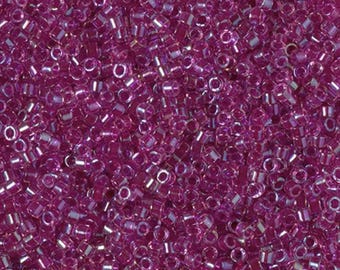 DB2389 Fancy Lined Magenta, Miyuki Delica Cylinder beads, 7.8 grams