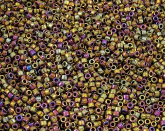 DB029 Metallic Golden Iris, Miyuki Delica Cylinder beads, 7.8 grams