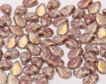 Preciosa Pip™ Tera Cotta Purple beads, Alabaster Teracota Purple beads, 5 x 7mm, 50 beads