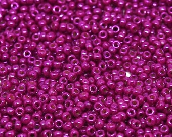 Fuchsia Luster Miyuki Seed Beads, Various sizes, Opaque Glass, Choose Size