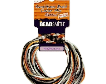 Rattail Silk Cord 2mm CHINO - 4 colors, 12 yards (3 yards each color)