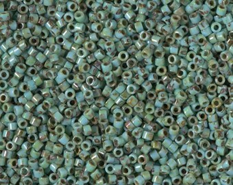 DB2264 OP Yellow Picasso, Miyuki Delica Cylinder beads, 7.8 grams