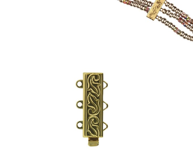 Featured listing image: Rhodium Plated Multi Strand Slide Clasp: German Made, Nickel Free