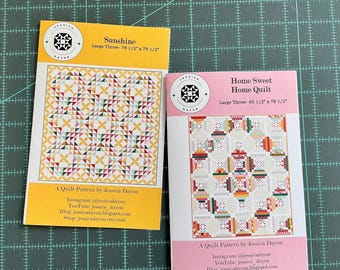 Quilt Patterns: Sunshine or Home Sweet Home designed by Jessica Dayon, paper version