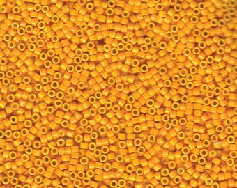 DB-0651 Dyed Opaque Squash, Lt Orange, Miyuki Delica Cylinder Seed beads, 7.6 grams approx.