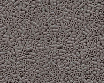 DB0731 Opaque Gray, Miyuki Delica Cylinder Seed beads, 7.6 grams, 2-inch tube