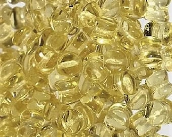 TOPAZ Pellet Diabolo Beads, Crystal , Czech Glass 4x6mm, 50 pcs, clear hanging tube