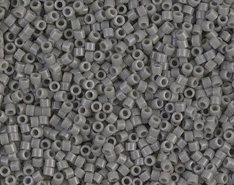 DB0731 Opaque Gray, Miyuki Delica Cylinder Seed beads, 7.6 grams, 2-inch tube