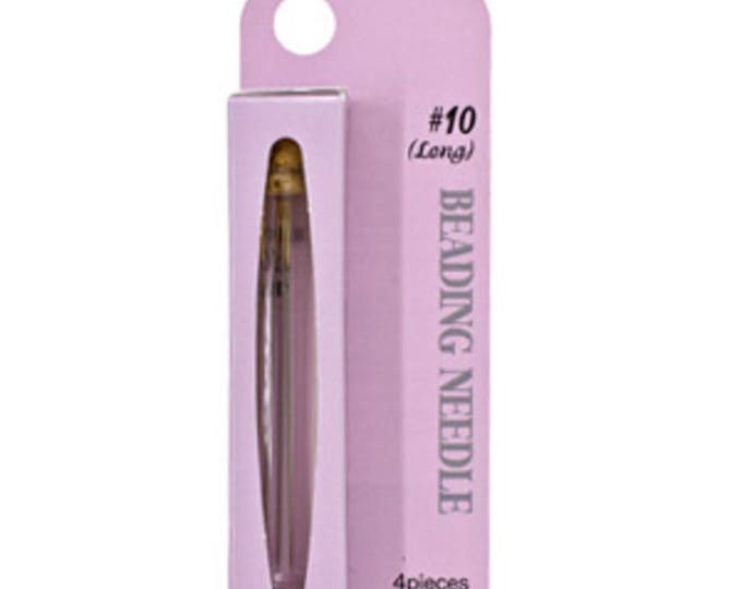 Featured listing image: TULIP® Needles, Size 10 Long, 4 needles, packaged corked glass vial, Japanese nickel-plated steel