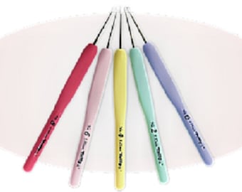 TULIP® Bead Lace Crochet Needles with cushion grip, Various sizes 0-2-4-6-8,  Superior polished finish for strength and flexibility