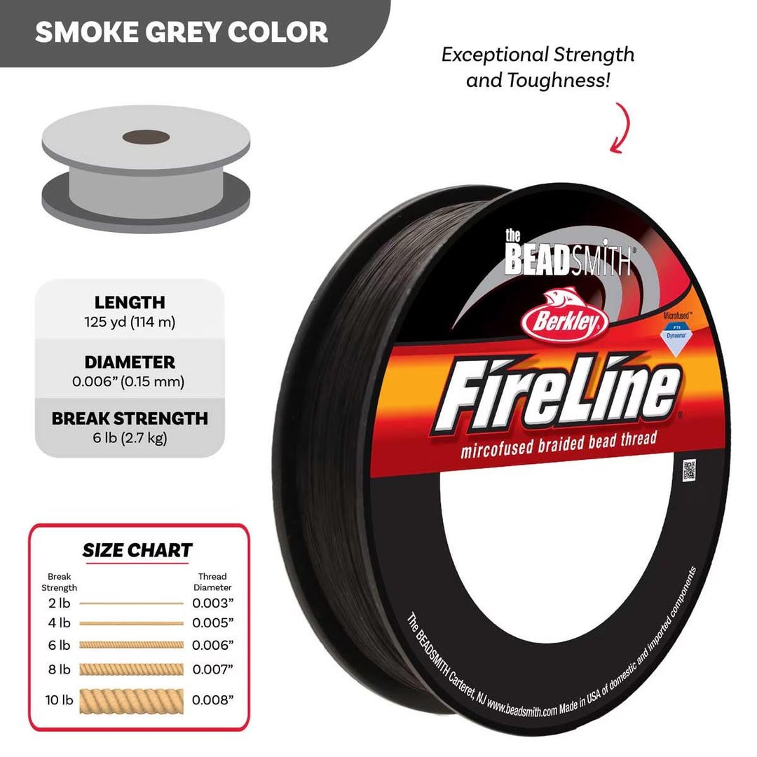 The Beadsmith Fireline Braided Bead Thread: Nylon, Waterproof (6 LB) - Etsy