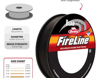 The BeadSmith Fireline Braided Bead Thread: Nylon, Waterproof (6 LB)