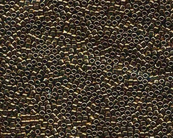 DB22 Metallic DARK BRONZE 11/0 Delica Miyuki Cylinder beads, 7.8 grams approx.