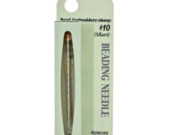 TULIP® Needles, Size 10 Short, 4 needles, packaged corked glass vial, Japanese nickle-plated steel, flexible and strong