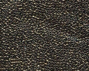 DB-0022, Metallic DARK BRONZE 11/0 Delica Miyuki Cylinder beads, 7.6 grams approx.