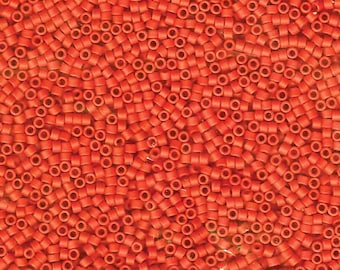 DB0795-TB Opaque Vermillion Red, Miyuki Delica Cylinder Seed beads, 7.2 grams approx. (factory packed)