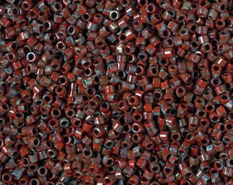 DB2263 OP RED Picasso, Miyuki Delica Cylinder beads, 7.8 grams