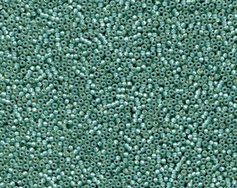 Miyuki 4241 Duracoat Silver Lined Dark Mint 11/0 seed beads, 10 grams
