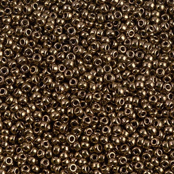 11-457 DARK BRONZE MIYUKI 11/0 Seed Bead 10 grams, clear hanging tube (approx 1100 beads)