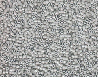 DB1498 Opaque Light Smoke, Miyuki Delica Cylinder Seed beads, 7.6 grams, 2-inch tube