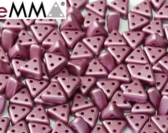 eMMA® Bead, METALLIC LILA, 3-hole triange bead, 3x6 mm  50 beads