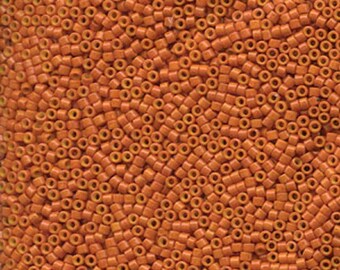 DB653 OP Pumpkin Dyed, Miyuki Delica Cylinder beads, 7.8 grams