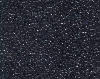 DB-0010, OPAQUE BLACK 11/0 Delica Miyuki Cylinder beads, 7.6 grams approx.