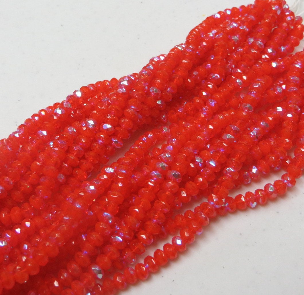 Red Beads Jewelry Making, Ab Red Glass Faceted Beads