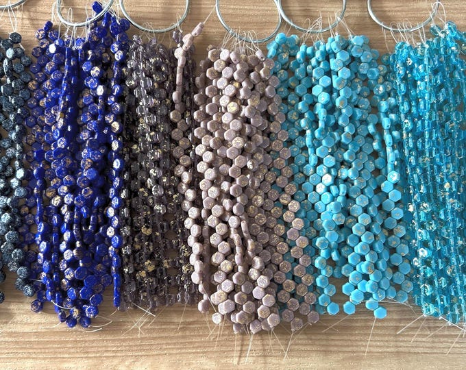 Featured listing image: HONEYCOMB Gold or Silver Splash 2-hole Beads, 6mm, 30 beads, (Choose in drop down)