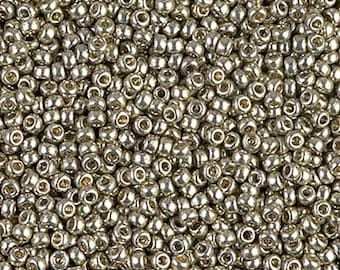 Miyuki 4221 Duracoat Galvanized Light Pewter 11/0 seed beads, 10 grams