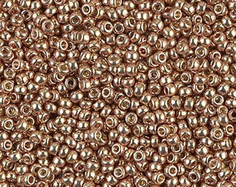 DC Galvanized CHAMPAGNE MIYUKI 4204 11/0, 15/0, 8/0 seed beads (Use drop down for size choice)