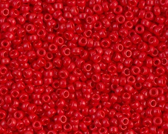 11-408 OPAQUE RED MIYUKI 11/0 Seed Beads 10 grams (approx 110 beads per gram)