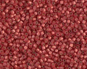 DB2173 Duracoat Semi-Frosted Silver Lined Light Watermelon, Miyuki Delica Cylinder Seed beads, 7.6 grams