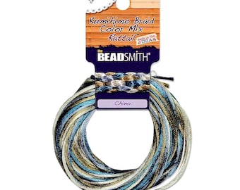 Rattail Silk Cord 2mm CHINO - 4 colors, 12 yards (3 yards each color)