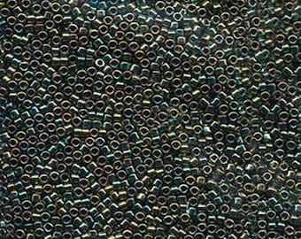 DB-0024, Metallic GREEN IRIS 11/0 Delica Miyuki Cylinder beads, 7.6 grams approx.