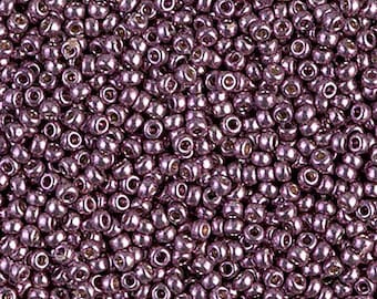 Miyuki 4220 Duracoat Galvanized Eggplant seed beads, Choose size from drop below