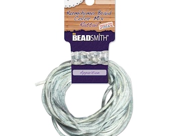 Rattail Silk Cord 2mm APPARITION - 4 colors, 12 yards (3 yards each color)