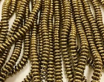 Bronze CzechMate 2 hole Lentils, 50 per strand