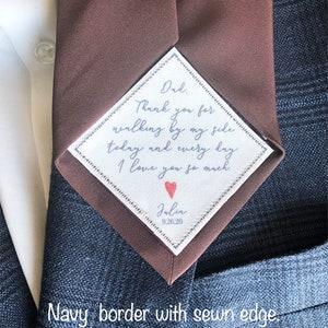 wedding and anniversary, tie patch father of the bride, tie patch wedding, tie patch square