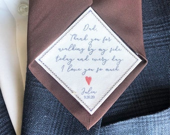 wedding and anniversary, tie patch father of the bride, tie patch wedding, tie patch square