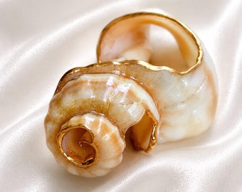 Kintsugi Inspired Seashell | Gold Edged Florida Shell | Coastal Keepsake | Gift for Couple