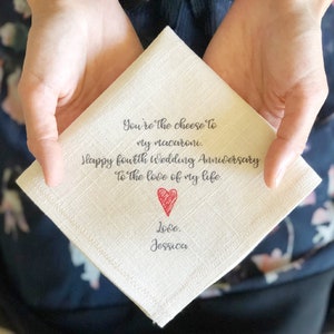 cotton pocket square, 2nd year anniversary, cotton anniversary gift, personalized cotton handkerchief, pocket square