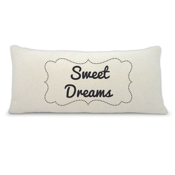 Items similar to Sweet Dreams, custom quote pillow, bedroom pillow