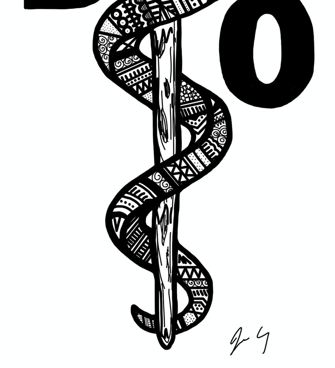 Doctor of Osteopathic Medicine block Letters Asclepius Staff Etsy