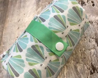 waterproof changing mat, Changing pad, blue and green shell