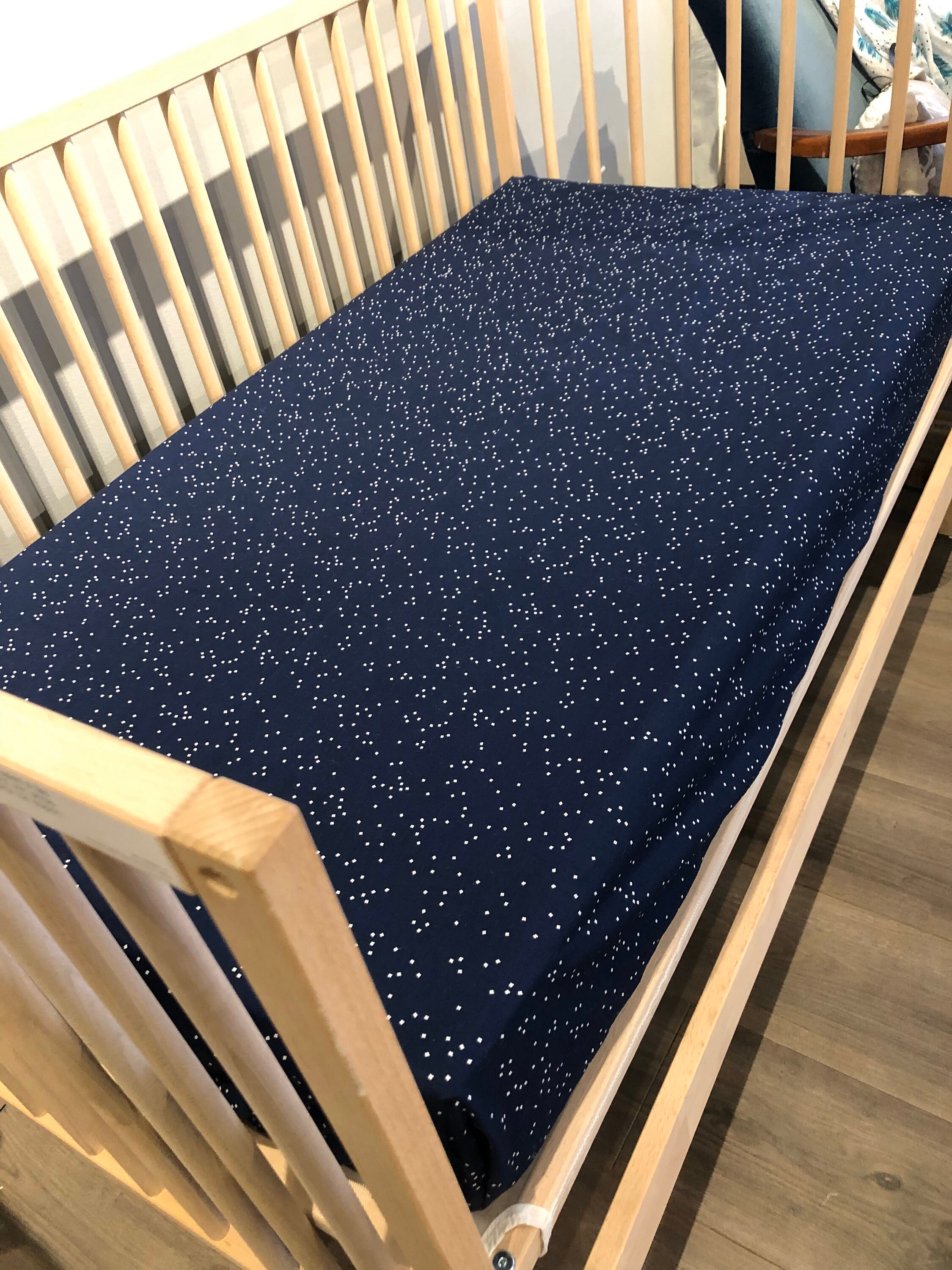 Stars On Dark Navy Baby Fitted Sheet Crib Sheet Baby Crib