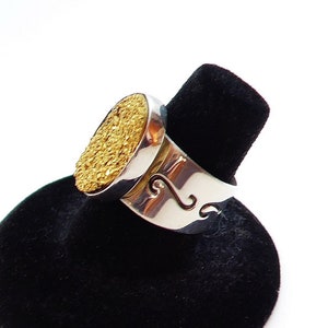 Vintage Desert Rose Trading Sterling Silver 925 Druzy Ring Size 6.75