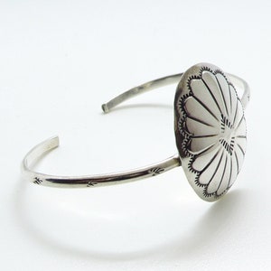 Vintage Spencer Navajo Sterling Silver 925 Concho Open Cuff Bracelet